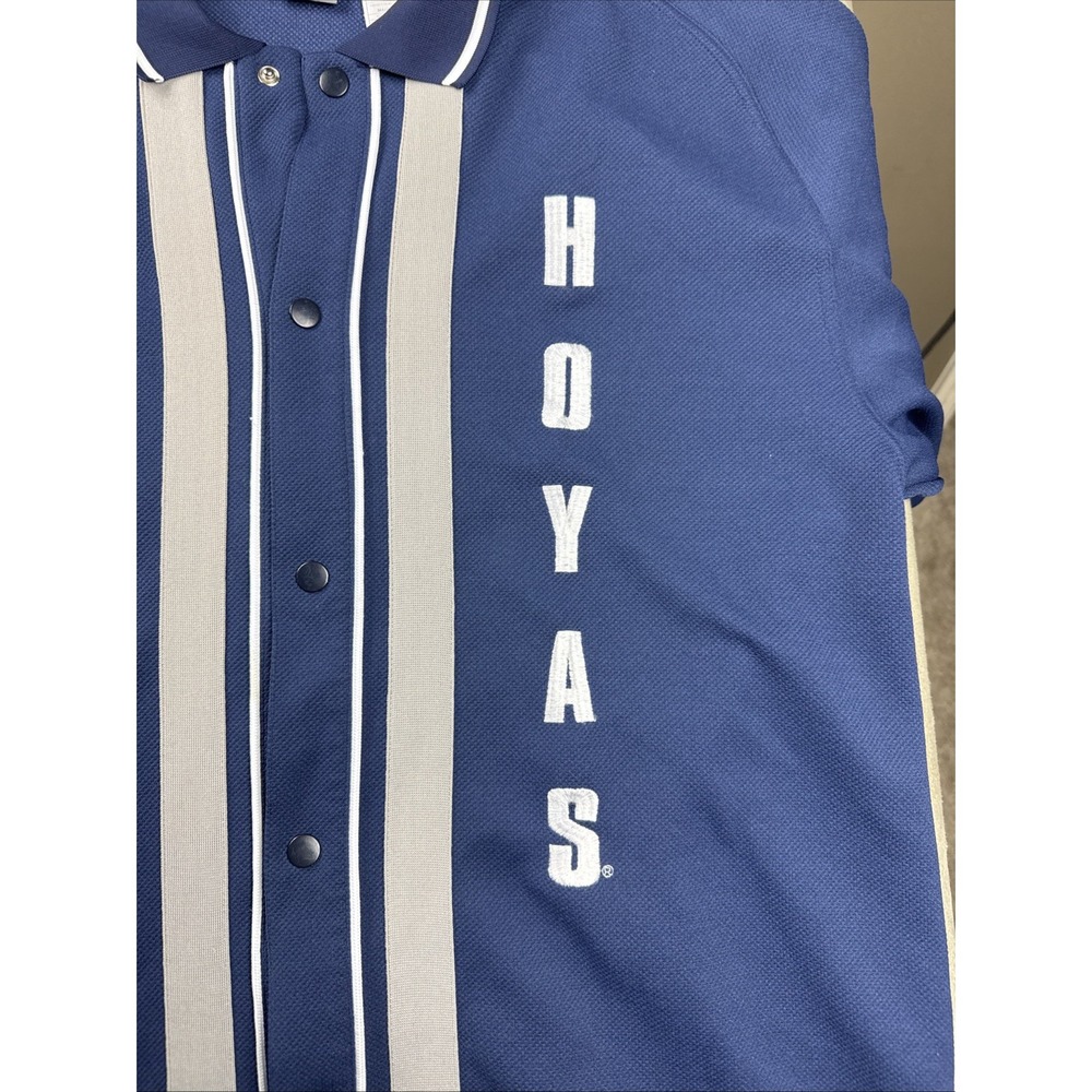 Vtg 90s Nike‎ Team Sports Georgetown Hoyas Snap Button Warm Up Jersey Large - Picture 4 of 14